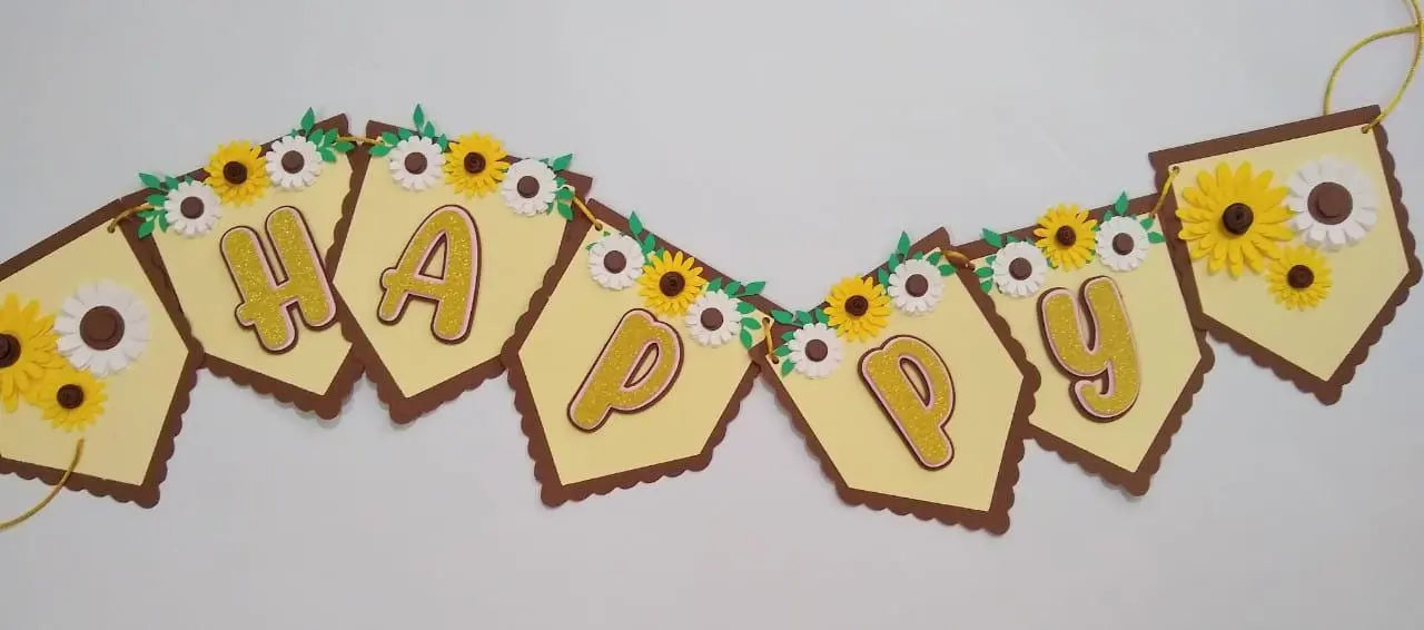 Sunflower Birthday Banner: Rustic Farmhouse Party Garland Mi tienda