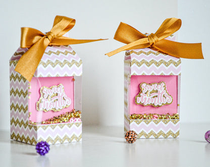Half Birthday Girl Party Bundle – Pink and Gold Decor, 3D Name Letters, Favor Boxes & Hershey’s – 6 Month Celebration Kit Mi tienda