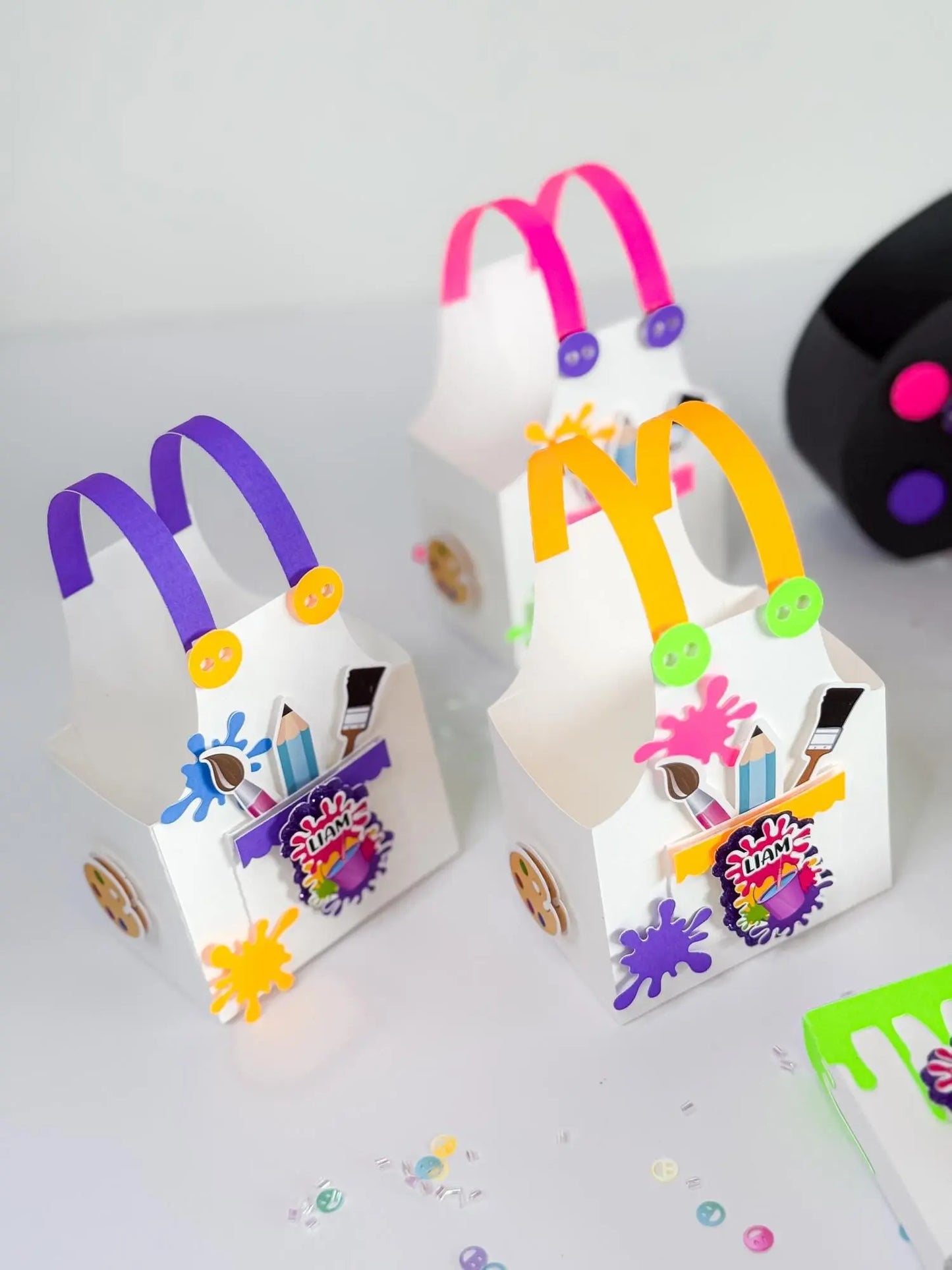 Personalized Paint-Themed Party Favor Boxes – Fun Art Candy Holders for Kids’ Birthday Celebrations – 4 Pcs Mi tienda