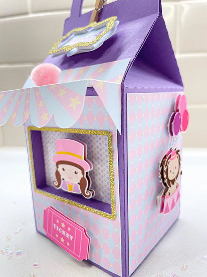 Personalized Circus Favor Boxes – Carnival Birthday Treat Box, Big Top Party Favors, Set of 6 Mi tienda