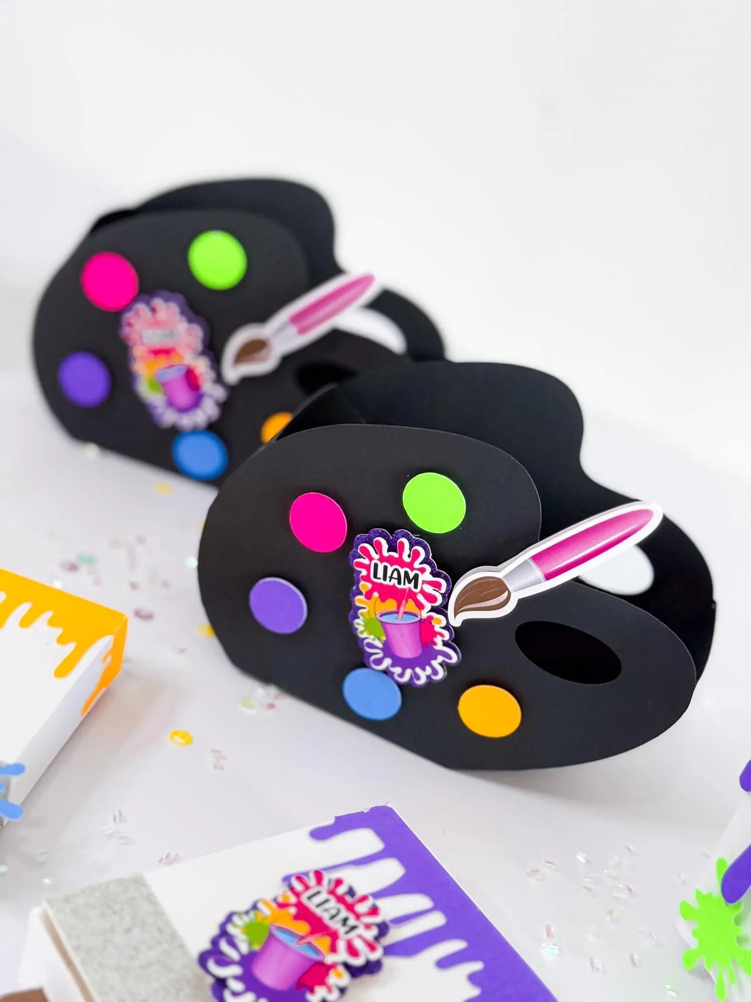 Personalized Paint-Themed Party Favor Boxes – Fun Art Candy Holders for Kids’ Birthday Celebrations – 4 Pcs Mi tienda