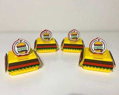 Burger Party Favor Boxes, Fast Food Birthday Decorations, Kids Snack Boxes, Picnic Party Supplies, Burger & Fries Birthday Favors Mi tienda