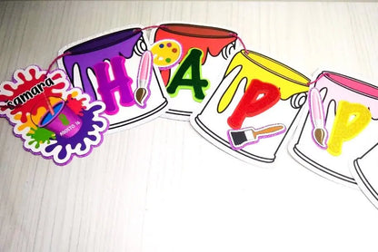 Paint Happy Birthday Banner Art Theme Party Decorations Paint Theme Party Decor Birthday Banner Painting Party Theme Mi tienda