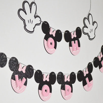 Oh Twodles Birthday Banner – Minnie Mouse 2nd Birthday Party Decor Mi tienda