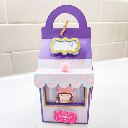 Personalized Circus Favor Boxes – Carnival Birthday Treat Box, Big Top Party Favors, Set of 6 Mi tienda