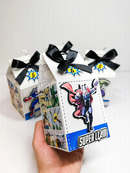 Comic Book Favor Boxes, Superhero Birthday Party Decorations Mi tienda