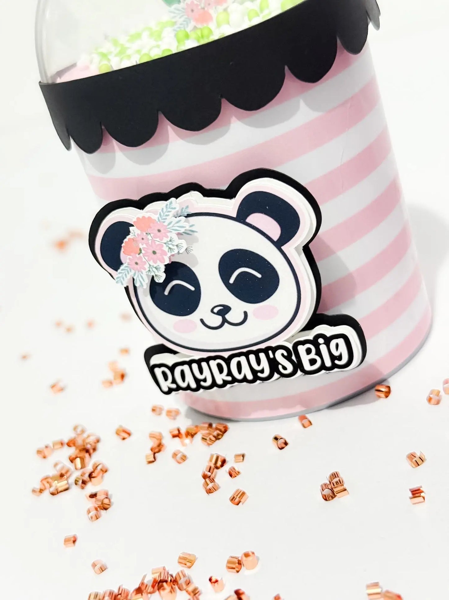 Custom Panda Pringles Favor – Girl Birthday Party Can with Dome Topper, Pink & Black Panda Theme Mi tienda