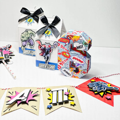 Superhero 3D Letter or Number – Custom Comic Book Party Decor Mi tienda