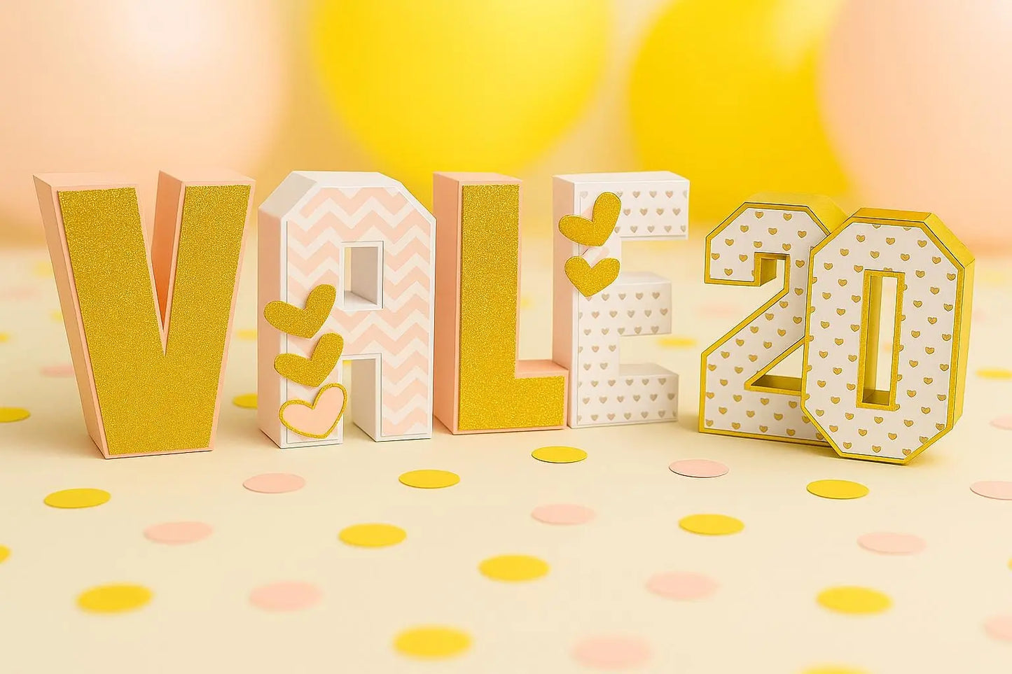 Custom 3D Pink & Gold Letters: Sweet 16, Quinceañera Party Decor Mi tienda