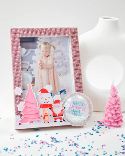 Personalized Pink Christmas Picture Frame 5x7 | Holiday Photo Gift Mi tienda