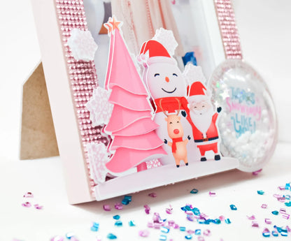 Personalized Pink Christmas Picture Frame 5x7 | Holiday Photo Gift Mi tienda