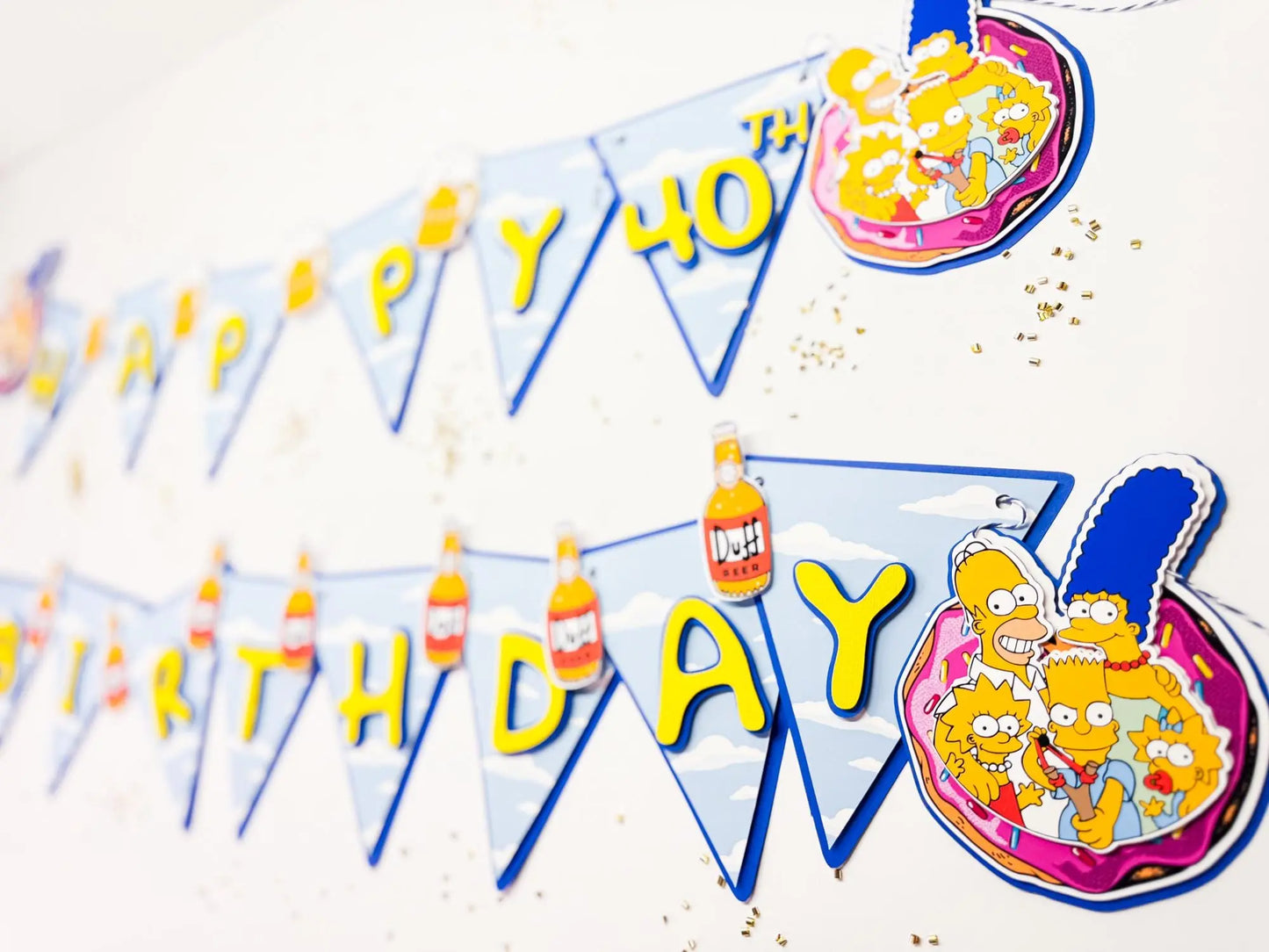 Simpsons Birthday Banner: Duff Beer Party Garland, Handmade Decoration Mi tienda