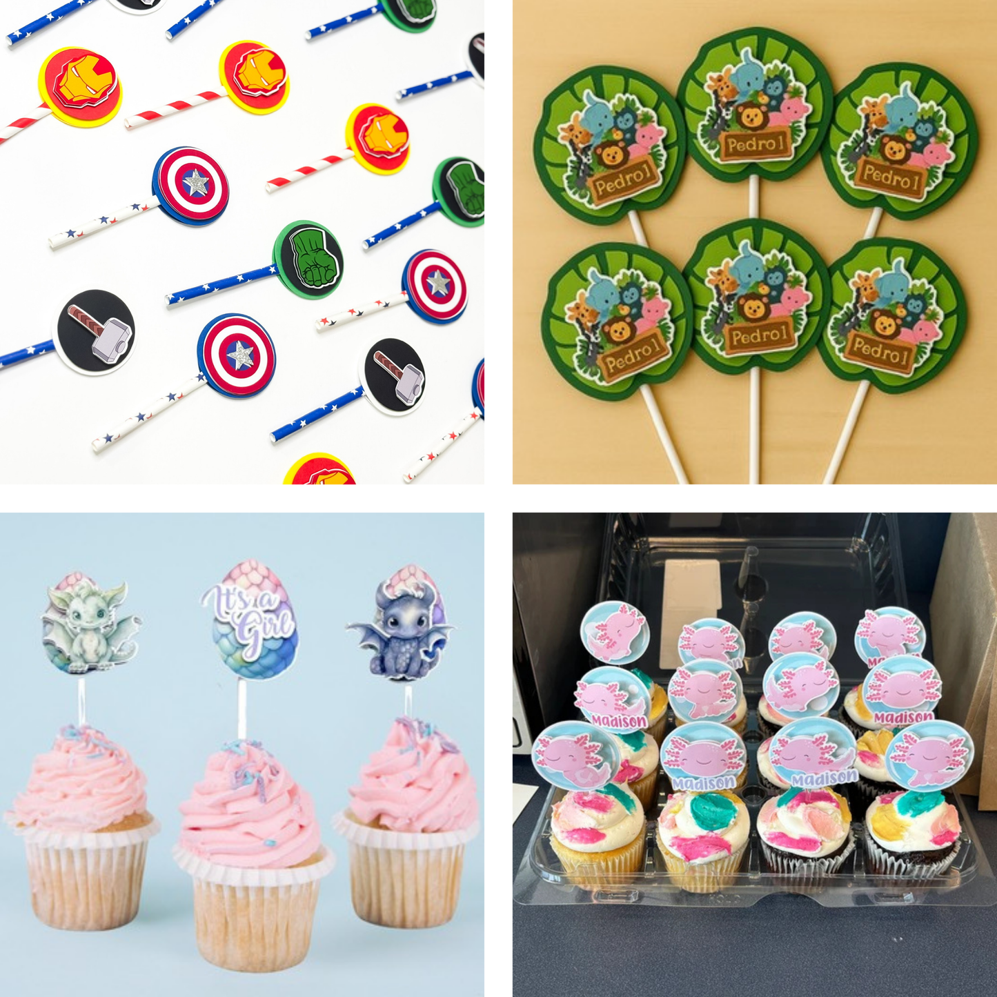 Custom Cupcake Topper – Personalized Party Decor