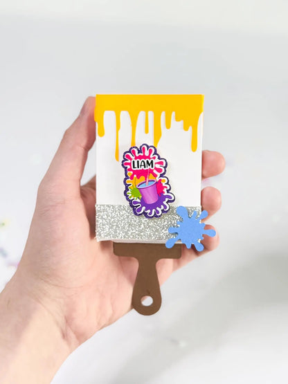 Paintbrush Party Favor Box | Art Theme Candy Holder for Kids Birthday | Artist Party Goodie Box - Set of 6 Mi tienda