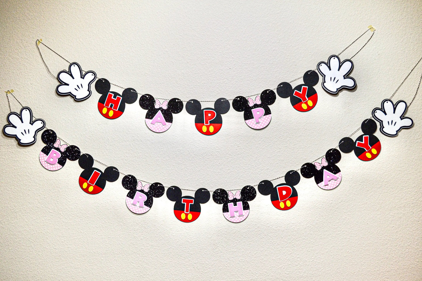 Mickey and Minnie Birthday Banner, Mickey and Minnie Party Decorations, Custom Mickey Banner, Mickey and Minnie Happy Birthday Banner Mi tienda