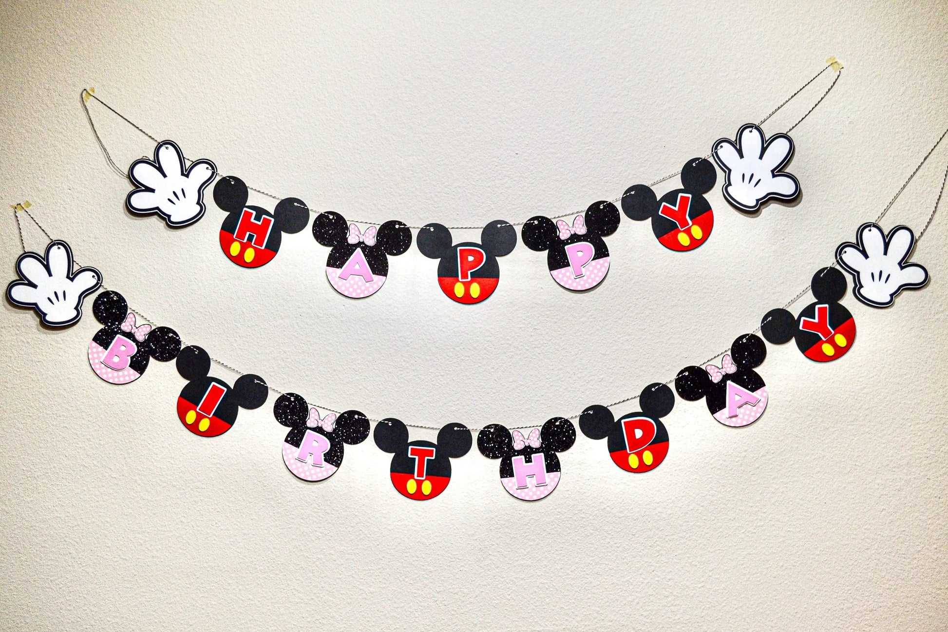 Mickey and Minnie Birthday Banner, Mickey and Minnie Party Decorations, Custom Mickey Banner, Mickey and Minnie Happy Birthday Banner Mi tienda