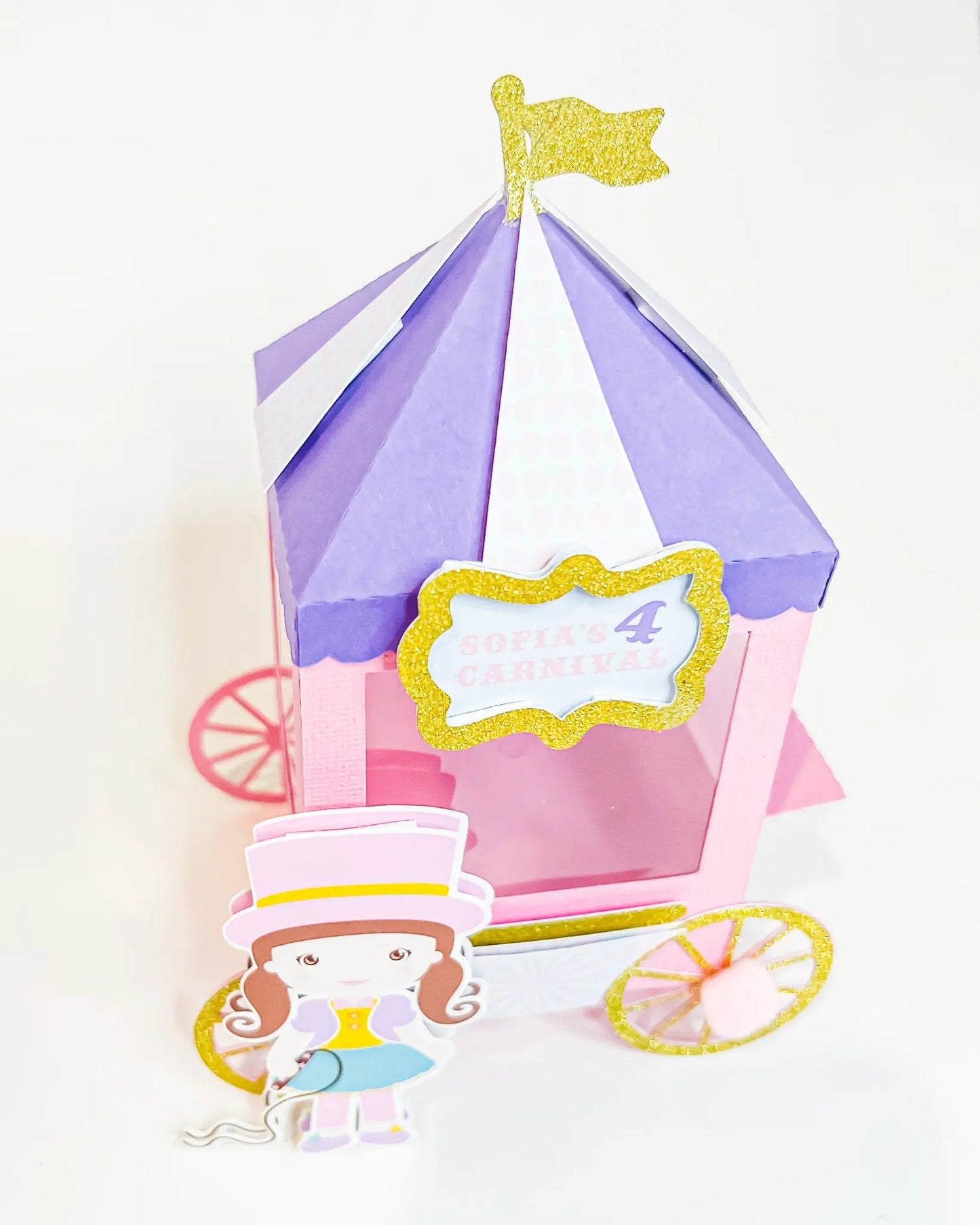 Big Top Circus Carriage Favor Boxes – Pastel Girl Birthday Party Favors, Set of 6 Mi tienda