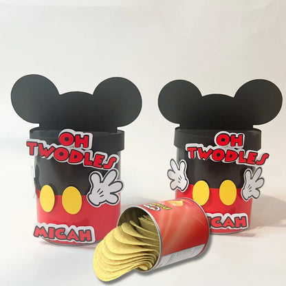 Mickey Mouse Party Favors: “Oh Twodles” Custom 1.3oz Pringles Can, Red Birthday Decor Mi tienda