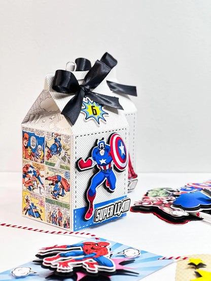 Comic Book Favor Boxes, Superhero Birthday Party Decorations Mi tienda