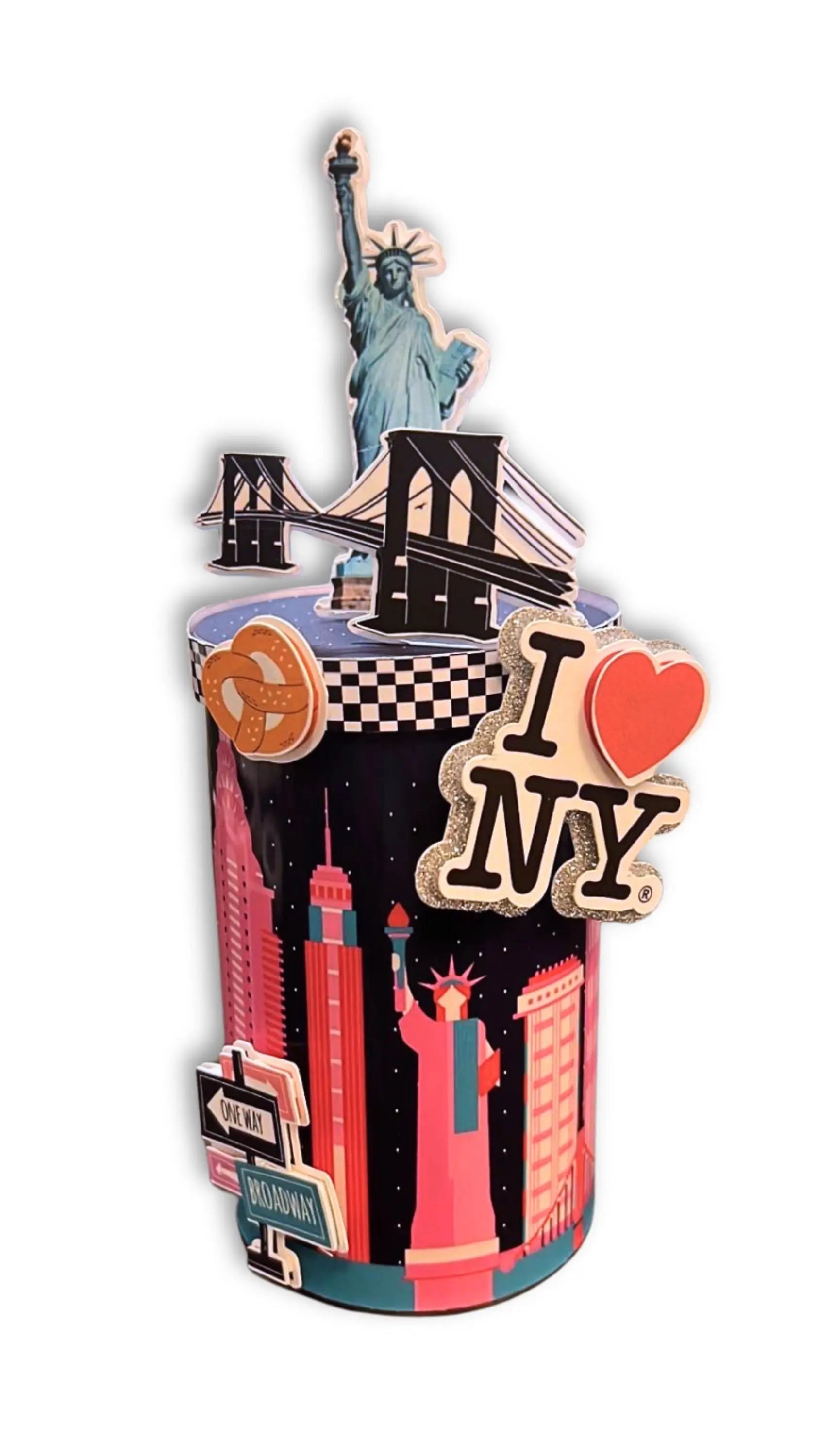 New York City Party Favors – Pringles Can NYC Decor with Statue of Liberty & Brooklyn Bridge Toppers – Urban Themed Snack Treat Mi tienda