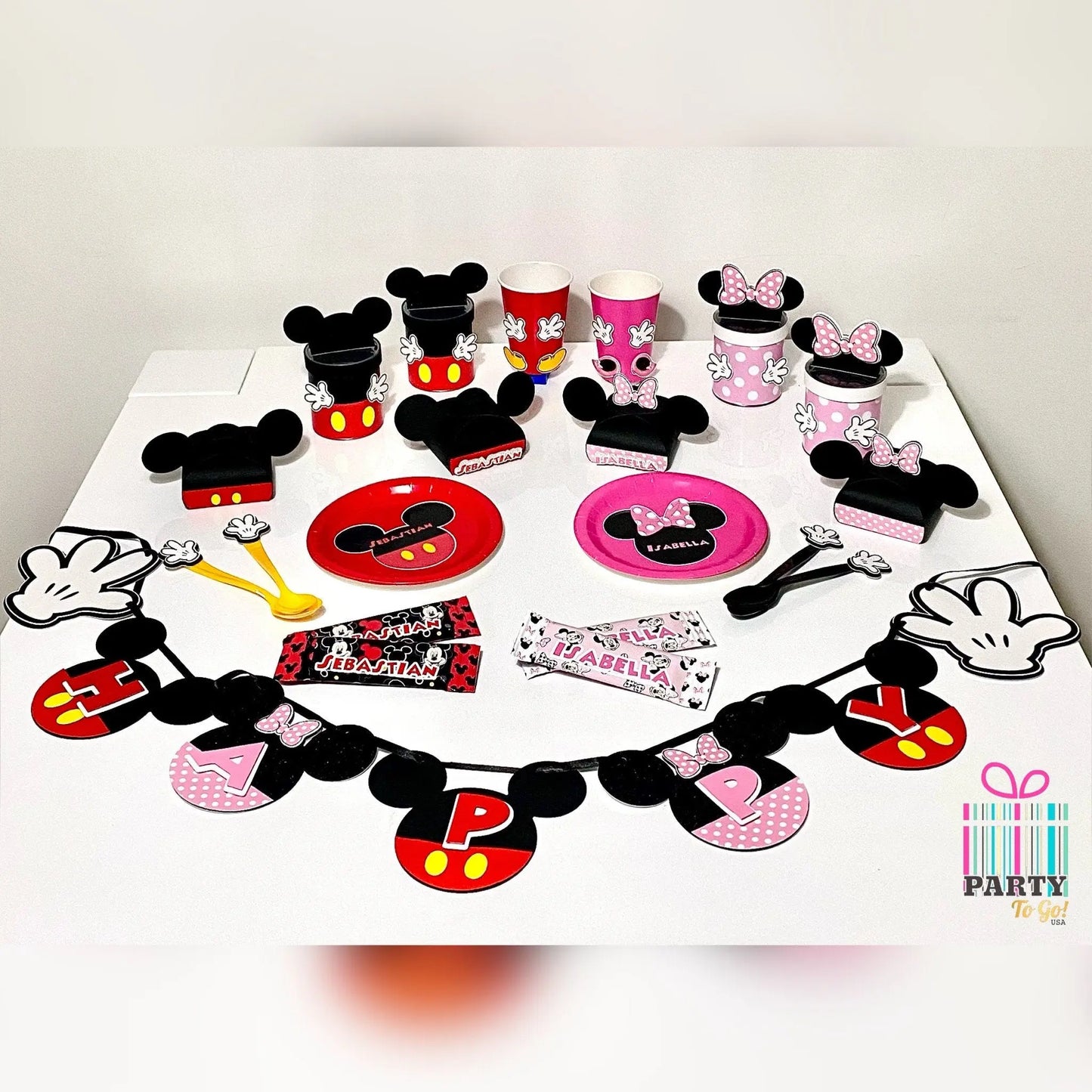 Mickey and Minnie Birthday Banner, Mickey and Minnie Party Decorations, Custom Mickey Banner, Mickey and Minnie Happy Birthday Banner Mi tienda