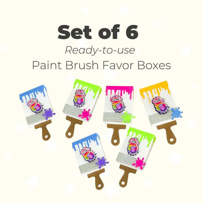 Paintbrush Party Favor Box | Art Theme Candy Holder for Kids Birthday | Artist Party Goodie Box - Set of 6 Mi tienda