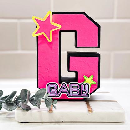 Neon 3D Letter Glow in the Dark Party Birthday Neon Theme Party Decorations Neon Custom Name Mi tienda