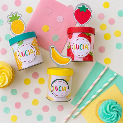 Personalized Fruit Pringles Party Favors: Tropical Birthday Decor Mi tienda