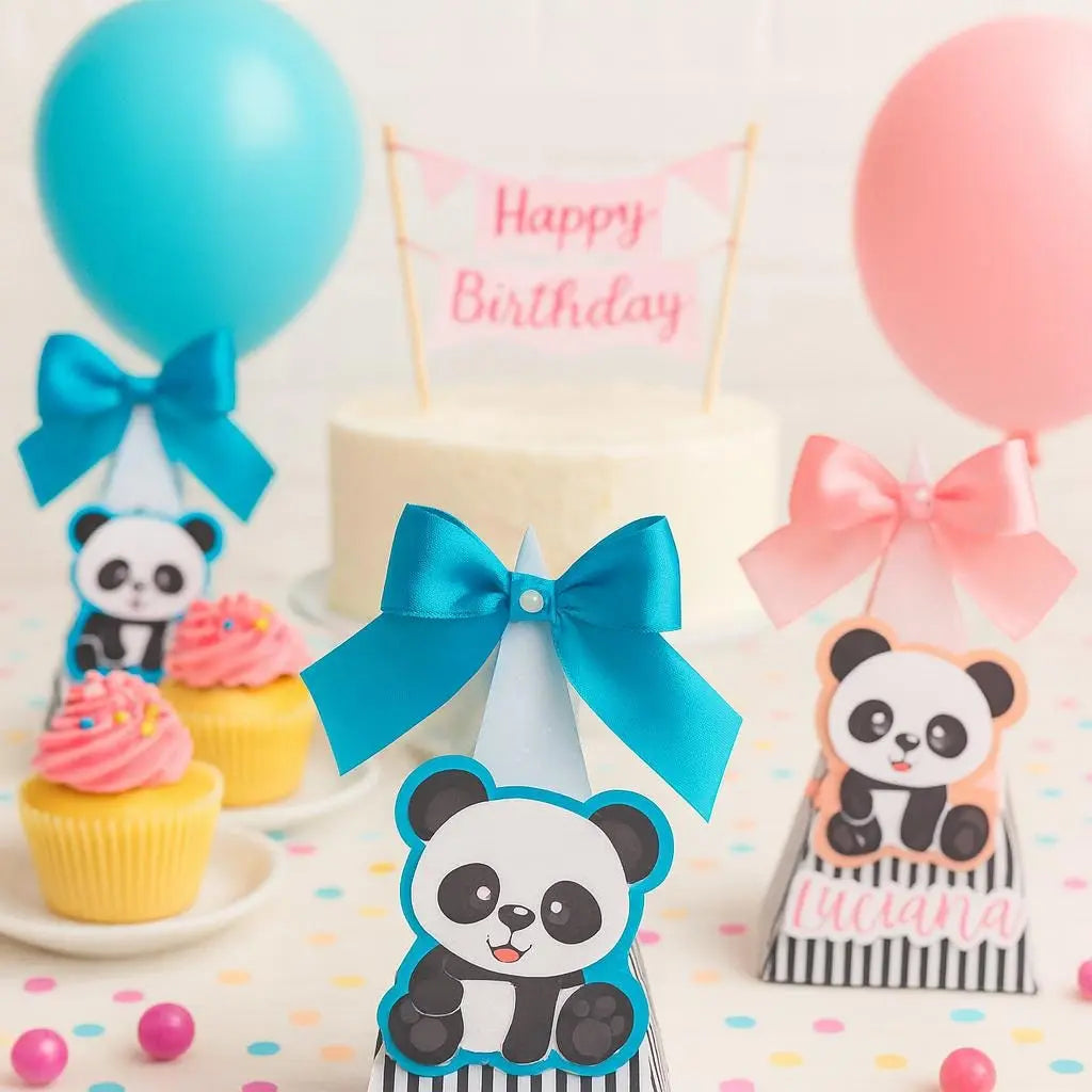 Personalized Panda Favor Boxes: Birthday, Baby Shower Party Decor Mi tienda