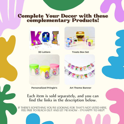Personalized Paint-Themed Party Favor Boxes – Fun Art Candy Holders for Kids’ Birthday Celebrations – 4 Pcs Mi tienda