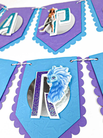 Raya and The Last Dragon Happy Birthday Banner, Raya Party Decorations, Raya and The Last Dragon Party Decor, Raya Birthday, Raya Dragon Mi tienda