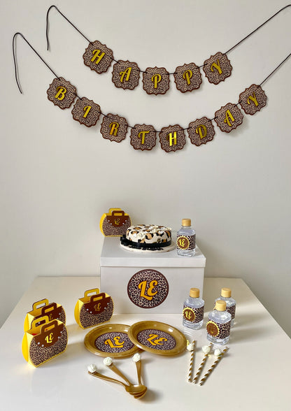 Leopard Print Water Bottle Labels + Straws – Jungle Party Accessory