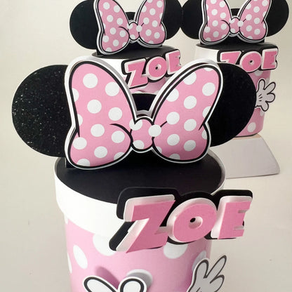 Minnie Mouse Party Favors: Custom 1.3oz Pringles Can, Pink Bow Birthday Decorations Mi tienda