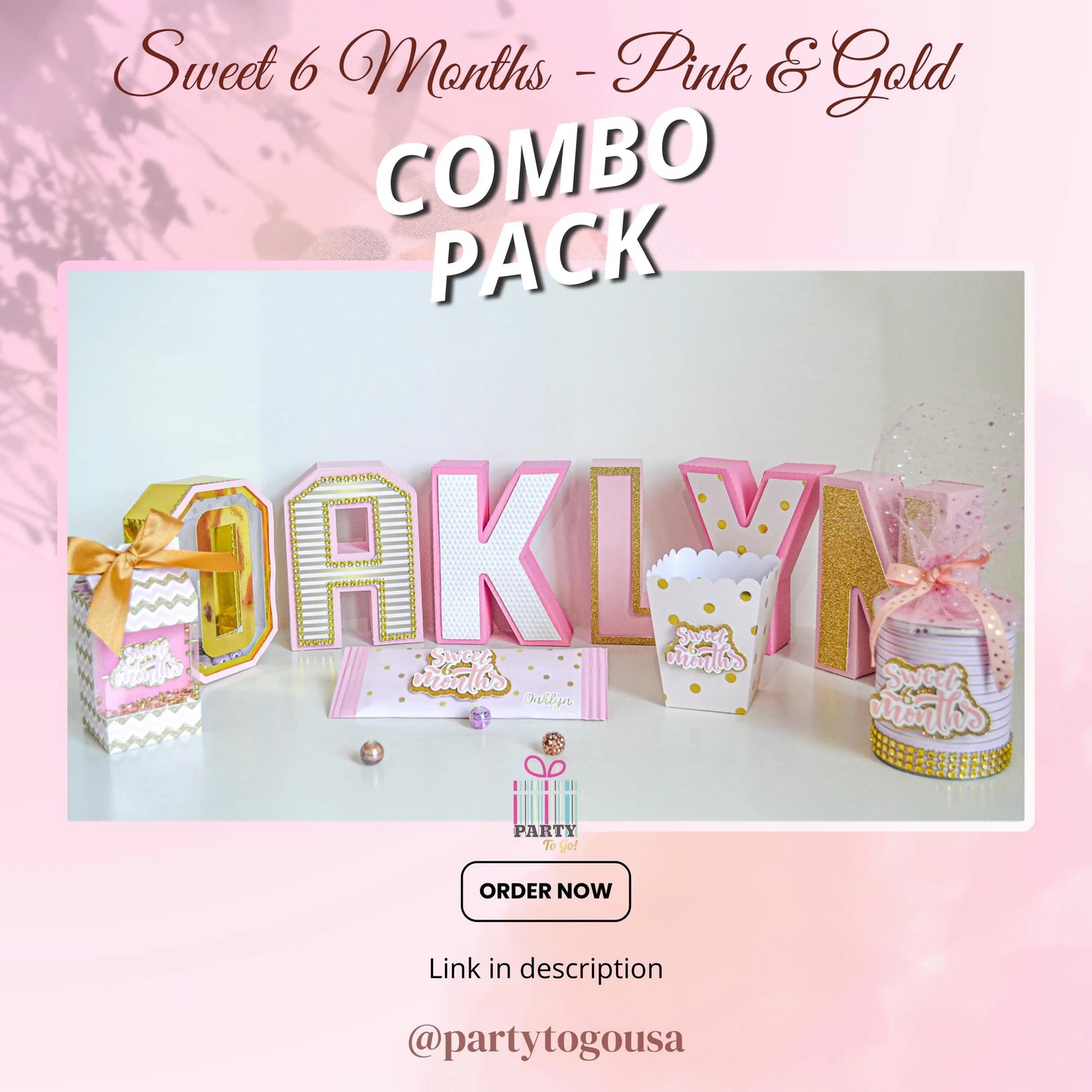 Personalized Gold & Pink Polka Dot Popcorn Boxes – Custom Baby Shower or Birthday Party Favors – Kids' Celebration Treat Containers Mi tienda