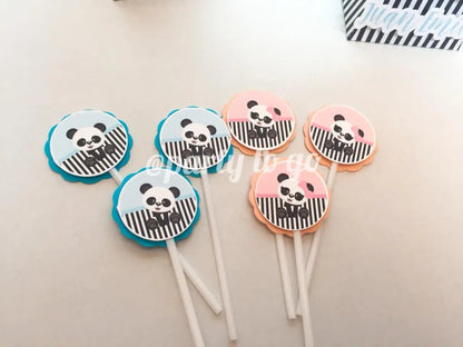 Panda Cupcake Toppers | Pink & Blue Panda Party Decorations | Baby Shower Cupcake Picks | Panda Birthday Party Supplies Mi tienda