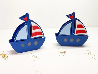 Personalized Nautical Candy Box - Sailboat Party Favor - Anchor Baby Shower Gift - Ahoy It’s a Boy Decoration - Nautical Party Favor Mi tienda