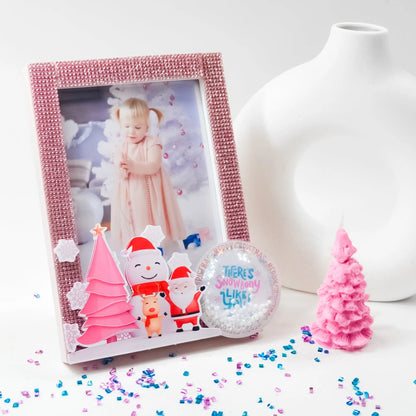 Personalized Pink Christmas Picture Frame 5x7 | Holiday Photo Gift Mi tienda