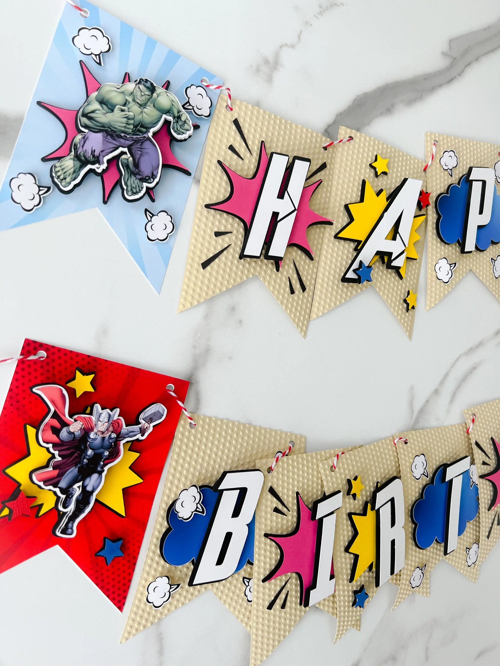 Comic Book Happy Birthday Banner, Superhero Party Decorations Mi tienda