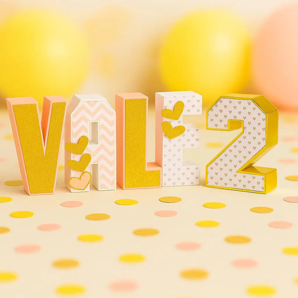 Custom 3D Pink & Gold Letters: Sweet 16, Quinceañera Party Decor Mi tienda