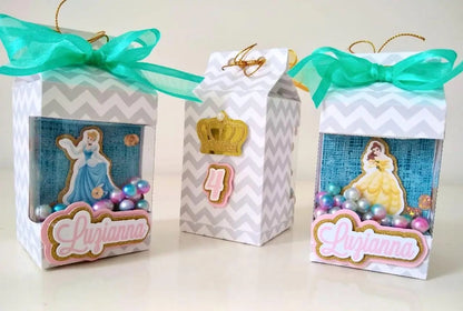 Princess Shaker Favor Box: Cinderella & Belle, Castle Party Decor Mi tienda