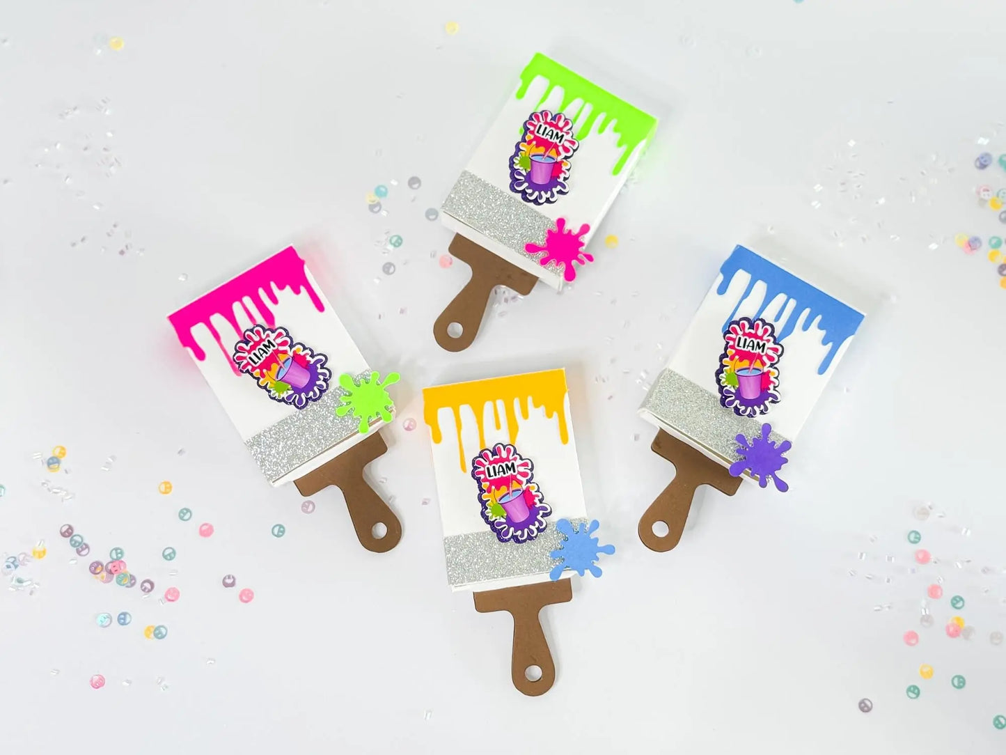 Paintbrush Party Favor Box | Art Theme Candy Holder for Kids Birthday | Artist Party Goodie Box - Set of 6 Mi tienda