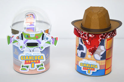 Woody Pringles Favor Can – Cowboy Party Snack Can with Hat & Bandana – Custom Toy Story Birthday Favors – Western Party Supplies Mi tienda