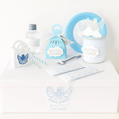 Angel Baby Shower Party Set | Personalized Plates, Favor Boxes, Pringles, Water Labels & More | Boy Girl Gender Neutral Shower Mi tienda