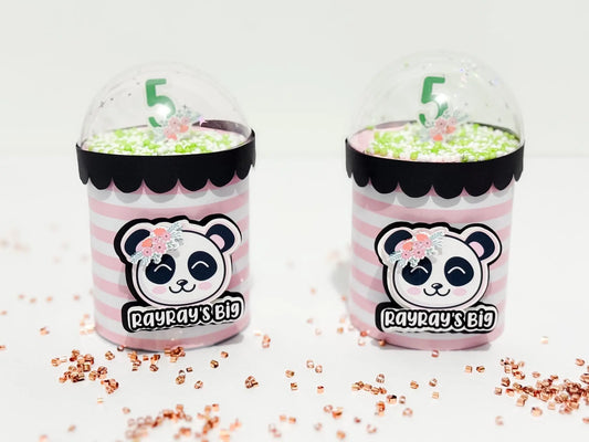 Custom Panda Pringles Favor – Girl Birthday Party Can with Dome Topper, Pink & Black Panda Theme Mi tienda
