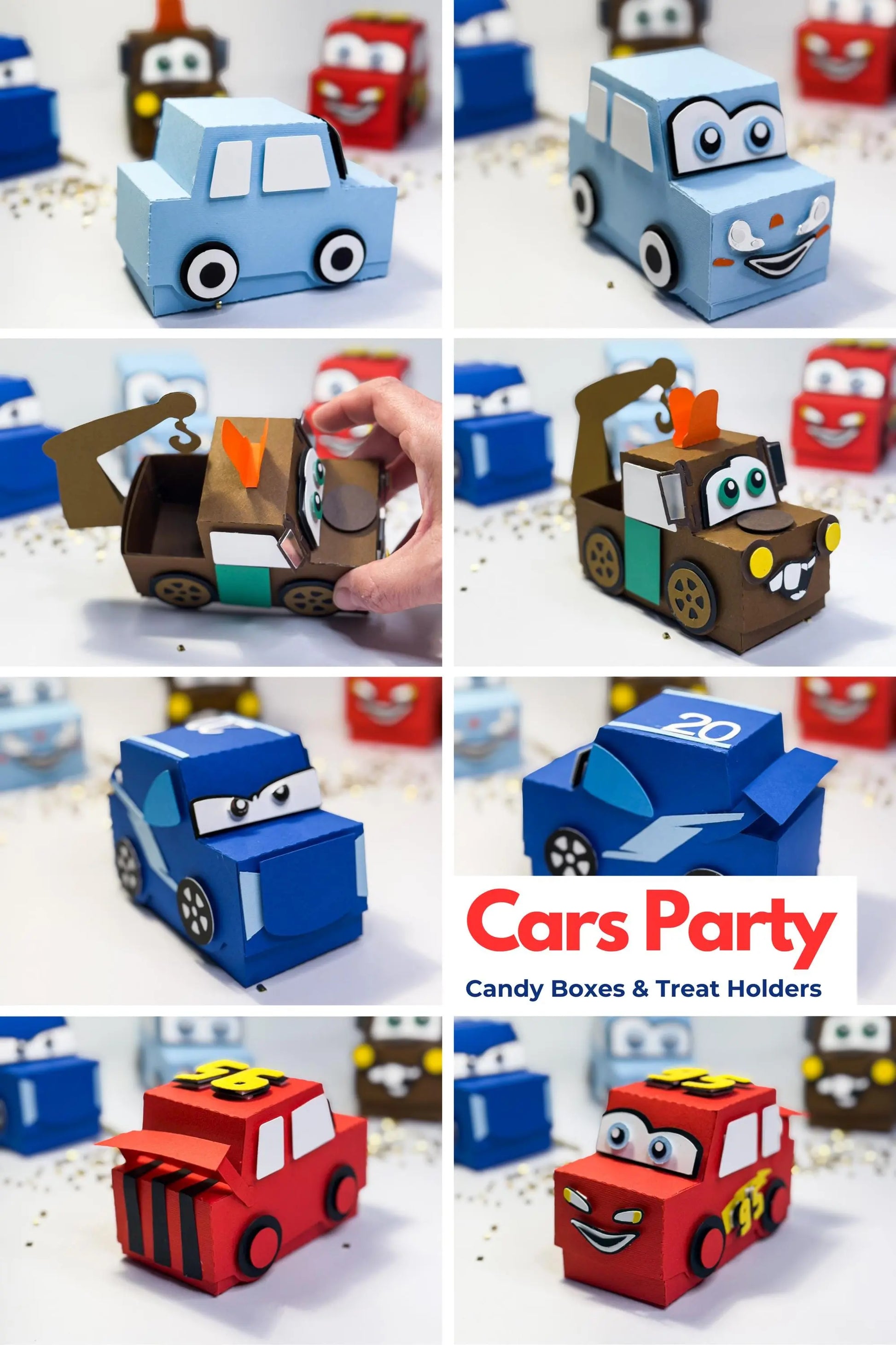 Cars Party Favors - Candy Boxes & Treat Holders | Personalized Kids Party Supplies | Cars-Themed Birthday Favors - Set of 4 Mi tienda