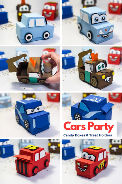 Cars Party Favors - Candy Boxes & Treat Holders | Personalized Kids Party Supplies | Cars-Themed Birthday Favors - Set of 4 Mi tienda