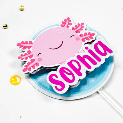 Axolotl Cupcake Toppers Axolotl Party Decorations Cute Axolotl Theme Party Pink Axolotl Toppers Axolotl Birthday Party Salamander Party Mi tienda