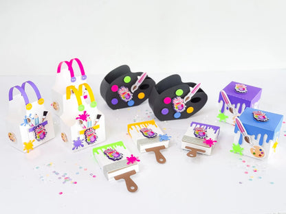 Personalized Paint-Themed Party Favor Boxes – Fun Art Candy Holders for Kids’ Birthday Celebrations – 4 Pcs Mi tienda