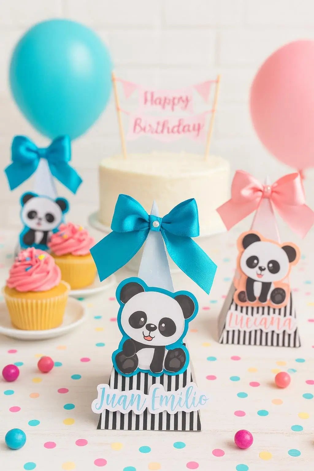 Personalized Panda Favor Boxes: Birthday, Baby Shower Party Decor Mi tienda