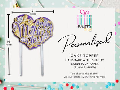 Happy Mother's Day Cake Topper, Mother's Day Party Decorations, Mother's Day Centerpiece, Glitter Cake Topper, Mom Gift, Sparkly Topper Mi tienda